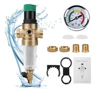 Opaltool Filtro per Sedimenti Spin Down da 3/4 di pollice con manometro, riduttore di pressione regolabile con filtro autopulente