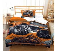 OPANZYYDE 3D Stampa Set Copripiumino Monster Truck Ultra Truck Set Di Lenzuola Con Chiusura Lampo E Federe,morbida Microfibra Piumone Per Ragazzi E Ragazze,3 Pezzi Single（135x200cm）