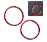 Opatiny Anello per altoparlante portiera in fibra di carbonio per Ford Mustang 2015-2019 - Decorazione interna auto rossa