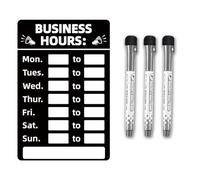 Opatiny Cartello con 3 penne cancellabili, intercambiabile per qualsiasi negozio o ufficio, 20,3 x 30,5 cm, in PVC, riutilizzabile, espositore autoadesivo per ristoranti, bar, palestre, boutique