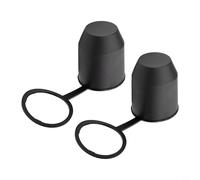 Opatiny Coperture a sfera per gancio di traino da 50 mm, 2 pezzi, gancio di traino in plastica per tappo di protezione per camion per roulotte per camper, design ad anello sicuro, nero