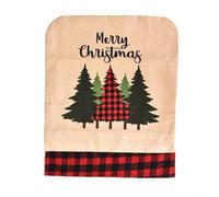 Opatiny Coprisedia natalizio con Babbo Natale e pupazzo di neve, protezione per sedia da pranzo, cucina, sala da pranzo, festività (2#)