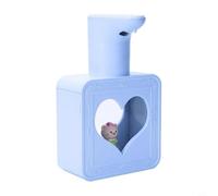 Opatiny Dispenser automatico di sapone schiumoso touchless, 400 ml, montaggio a parete con luce, batteria ricaricabile USB (blu)