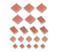 Opatiny Kit di rame ad alta conducibilità per RPi per 4b 20pcs ad alta | Design di raffreddamento passivo, per distrazione zero rumore, migliora la stabilità della CPU, facile installazione