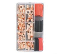 Opatiny Kit di terminali a crimpare in rame resistente, set di connettori per batteria da 120 o 140 pezzi con coperture isolanti per riparazione elettrica solare di auto, barca (120 pezzi d'oro)