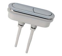 Opatiny Pulsante ovale in plastica per serbatoio WC a doppio scarico con asta regolabile per WC universale a doppio scarico, kit valvola di scarico di ricambio
