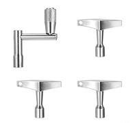 Opatiny Set di chiavi per batteria cromate, standard da 1/4 con impugnatura per buco della serratura, kit di chiavi multifunzione in acciaio, argento, confezione da 4
