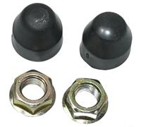 Opatiny Set di dadi di bloccaggio elettrici per moto, 12 mm e 14 mm, con rondelle e coperture, in acciaio al carbonio nero e argento, accessori essenziali per e-cycle (14 mm)