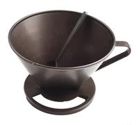 Opatiny Set di filtri a cono per la preparazione del caffè con fondo piatto a 4 fori, include cucchiaino da caffè, per casa, ufficio, viaggi, campeggio, 1-2 porzioni, nero/bianco