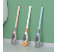 Opatiny Set scopino e portascopino in silicone, pulizia flessibile a 360° per WC, lavelli, vasche da bagno, montaggio a parete con fessura di ventilazione, design anatra subacquea, bianco