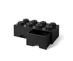 Opberglade Lego: brick 8 zwart (RC029531) NUOVO