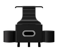 OPBVXQ Organizzatore Sedile Auto Posteriore per Tesla Model X Signature Series/X P100D, Portaoggetti Multifunzione con Porta Fazzoletti e Portabicchieri, Borsa Portaoggetti in Pelle PU,A Black