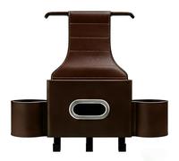 OPBVXQ Organizzatore Sedile Auto Posteriore per Tesla Model X Signature Series/X P100D, Portaoggetti Multifunzione con Porta Fazzoletti e Portabicchieri, Borsa Portaoggetti in Pelle PU,C Brown