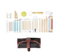 Opdestn Attrezzi Per Modellare La Creta, Kit di Strumenti per Ceramica e Scultura con Borsa, 36 Pezzi Kit Forniture Artigianali Ceramiche Per Stampare Puntinare Intagliare Modellare Disegnare