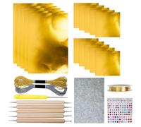 Opdestn Carta Metallizzata | Kit Artistico Per Sbalzo Su Metallo | Argento Oro Scintillante per Imballaggio Incisione Pittura Decorazione Creativa Bambini Adulti