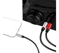 Opdestn Cavo Audio Da 3.5mm A Due,Cavo Schermato Stereo Da 3.5mm A Due Mono - 1.5 Metri con Guaina Rinforzata che Riduce le Interferenze del Segnale per Attrezzature Dj Studio di