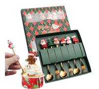 Opdestn Cucchiaini Piccoli Per Dolci,1 Set Di Posate In Acciaio Inossidabile Festive - Forchette Per La Cena Di Natale | Per La Decorazione Della Festa Di Natale In Casa Per Cena Frutta Tè E Torta