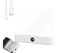 Opdestn Lampada da Lettura a LED Portatile, Lampada da Libro Piatta, Trasparente Ricaricabile con 3 Colori e Timer, Book Reading Light, Pannello Dimmerabile, Luce a Pagina Interas