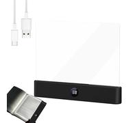 Opdestn Lampada da Lettura a LED Portatile, Lampada da Libro Piatta, Trasparente Ricaricabile con 3 Colori e Timer, Book Reading Light, Pannello Dimmerabile, Luce a Pagina Interas