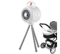 Opdestn Ventilatore A Clip Per Passeggino, Ventilatore Portatile Sicuro Per Passeggino, Multiuso Con Supporto Regolabile e Power Bank Per Viaggi Culla Auto Scrivania Bambino Esterno