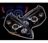 Fari Proiettori LHD Pair Angel Eyes Neri Trasparenti H1 H1 Per Vauxhall Corsa C