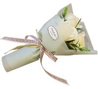 Opemg Bouquet di 3 rose artificiali, petali di fiori di sapone, regali di San Valentino per donne, migliore amica e fidanzata San Valentino, fiori artificiali decorativi flora artificiale