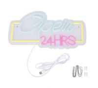 Open 24 Hours Neon Sign Adjustable Brightness USB Powered LED Neon Open Sign for Bar Pub Club Shop Hotel