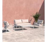 OPEN.AIR Salotto da Giardino Bellagio Alluminio Bianco 5 posti