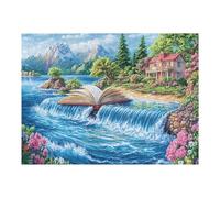 Open Book River Stream Forest Wild Nature Beautiful Puzzle 500 Pezzi Multicolore Per Famiglia in Vacanza Rompicapo Creativo Giochi Da Tavolo Intelligenza E Relax Durante Le Ferie 500 PCS