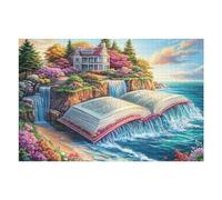 Open Book Waterfall Puzzle 1000 Pezzi Sfida Logica Avanzata Rompicapo Per Menti Brillanti Stimolo Cognitivo Esercizio Mentale Regalo Per Laurea 1000 PCS