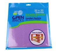 OPEN BRICKS - Pannello da costruzione, 32 x 32 cm (25,5 x 25,5 cm), colore: Lilla/Lavanda, 1 pezzo, compatibile con tutte le principali marche, montabile su entrambi i lati