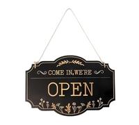 Open Close Sign - 11.81 Inch Double Sided Plaquè | Wood Storefront Indicator - Mano dipinto Vintage Door Hanging Blends Style with Functionality, Ideal for Shops Office and Cafes