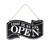 Open Closed Cartello 14x25 cm Cartello Aperto Chiuso Negozio Targa in Legno Apri e Chiudi il Cartello per Appendere Porta Come In We Are Open Come Again We Are Closed per Ristorante Caffetteria Nero