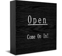 Open Come On In! New Home Decor Rustico Idee Regalo Cartello in Legno Scrivania Mensola Agriturismo Decorazioni Camera 12,7 × 12,7 cm