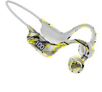 Open Doodle - Cuffie Bluetooth senza fili, con display digitale 5.3 schede, per sport, per telefoni cellulari e computer, per sport all'aria aperta, viaggi, guida (giallo)