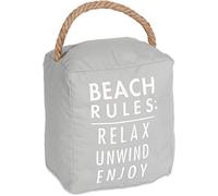 Open Door Décor Pavilion Gift Company Fermaporta, Regole della Spiaggia: Relax Unwind Enjoy Fermaporta Grigio Chiaro, 12,7 x 15,2 cm