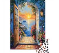 Open Door, Sea View1000 Pezzi Impossibili Per Adulti, Giochi, Regali, Sfide Per BambiniPotted Fiores And Tramonto38x26cm/1000pcs