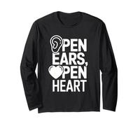 Open Ears Open Heart Empatia Messaggio di ascolto Maglia a Manica