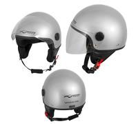 A-Pro Casco Jet Demi Scooter Moto Omologato ECE 22 Visiera Antigraffio Agento S