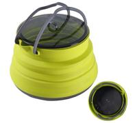 Open Fire Camping Kettle, Foldable Hiking Cookware, Adorable Foldable Boiling Water, Outdoor Cooking Pot for Kitchen, Picnic Flame, Travel Use, 6.3x6.3x1.57 inches, Army and Light Green, Orange