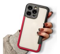 Open-Frame Heat Dissipation for iPhone Case, Slim No Back Cover, Slim No Back Cover, Contrasting colors, for iPhone Full range (iphone13pro,Black+Red)