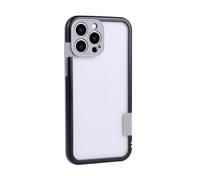 Open-Frame Heat Dissipation for iPhone Case, Slim No Back Cover Two-Color Silicone Phone Case, Frameless Heat Dissipation Phone Case for iPhone 16 15 14 13 12 11 Series (iPhone 15 pro,Black)