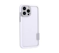 Open-Frame Heat Dissipation for iPhone Case, Slim No Back Cover Two-Color Silicone Phone Case, Frameless Heat Dissipation Phone Case for iPhone 16 15 14 13 12 11 Series (iPhone 15,White)