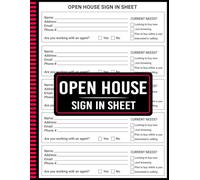 Open House Sign In Sheet: Keep Accurate Visitor Records for Real Estate, Education, and Business Events