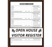 Open House Visitor Register: Designed for easy guest entry - 120 pages - Large page format