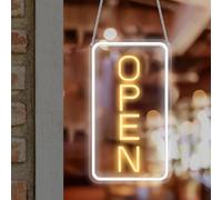 Open Neon scudo, LED Open Light Up Open Sign con adattatore on/off per decorazione da parete, business light up open sign per bar salon store cafe ristorante negozio club sala giochi decorazione