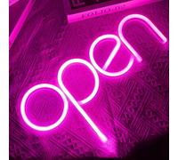 Open Neon Sign - Insegna Luminosa LED Scritte Neon Alimentate,neon per Decorare Party Bar Hotel Shop Cafe Restaurant Sala giochi(rosa)