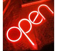 Open Neon Sign - Insegna Luminosa LED Scritte Neon Alimentate,neon per Decorare Party Bar Hotel Shop Cafe Restaurant Sala giochi(Ross)
