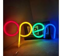 Open Neon Sign - Insegna Luminosa LED Scritte Neon Alimentate,neon per Decorare Party Bar Hotel Shop Cafe Restaurant Sala giochi (Quattro colori)