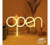 Open Neon Sign - Insegna Luminosa LED Scritte Neon Alimentate,neon per Decorare Party Bar Hotel Shop Cafe Restaurant Sala giochi(Caldo)
